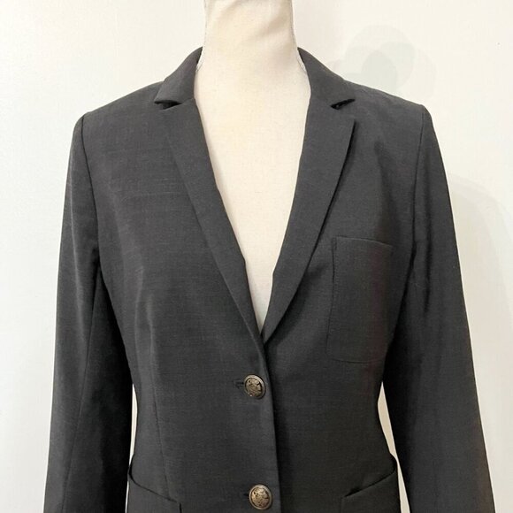 ARITZIA TALULA CHARCOAL GREY SINGLE BREASTED SLIM BLAZER - 2 - Picture 4 of 12